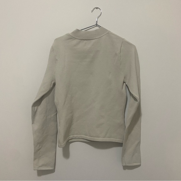 Babaton | Aritzia Cream/Tan Sculpt Knit Turtle Neck Long Sleeve Top Size Large - Picture 6 of 6